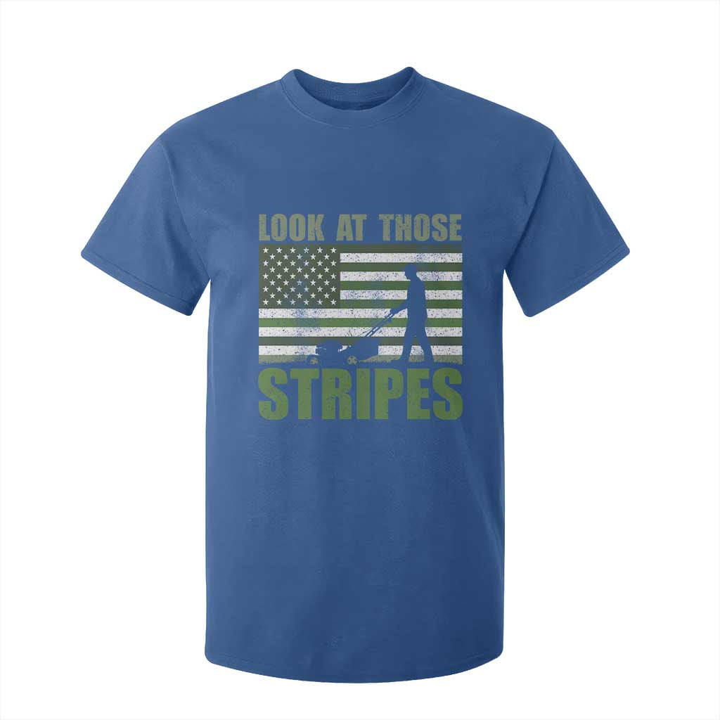 Funny Gardening Lawn Mower T Shirt For Kid Look At Those Stripes American Flag TS11 Royal Blue Print Your Wear