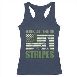 Funny Gardening Lawn Mower Racerback Tank Top Look At Those Stripes American Flag TS11 Navy Print Your Wear