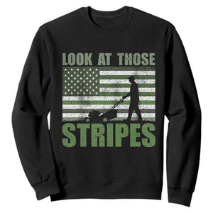 Funny Gardening Lawn Mower Sweatshirt Look At Those Stripes American Flag TS11 Black Print Your Wear