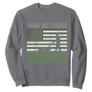 Funny Gardening Lawn Mower Sweatshirt Look At Those Stripes American Flag TS11 Charcoal Print Your Wear