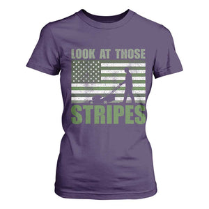 Funny Gardening Lawn Mower T Shirt For Women Look At Those Stripes American Flag TS11 Purple Print Your Wear