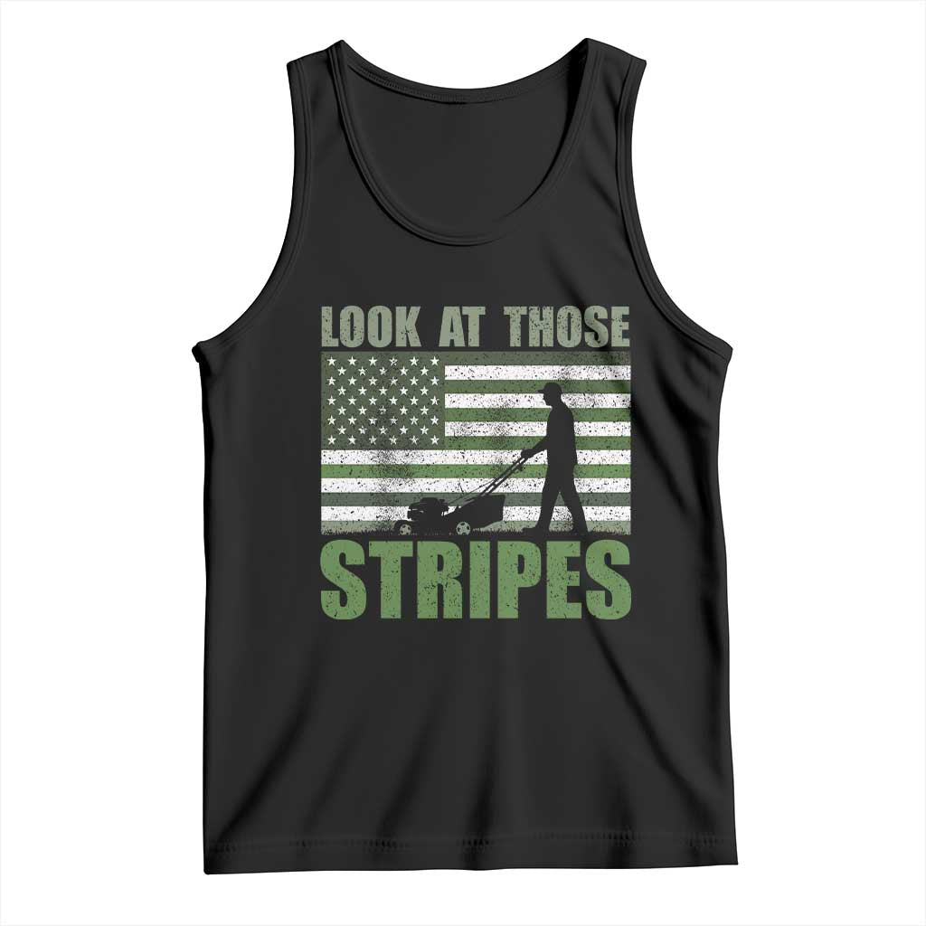Funny Gardening Lawn Mower Tank Top Look At Those Stripes American Flag TS11 Black Print Your Wear