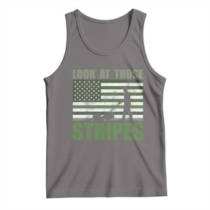 Funny Gardening Lawn Mower Tank Top Look At Those Stripes American Flag TS11 Deep Heather Print Your Wear