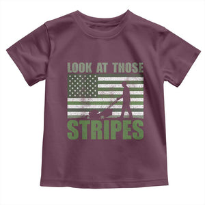 Funny Gardening Lawn Mower Toddler T Shirt Look At Those Stripes American Flag TS11 Maroon Print Your Wear