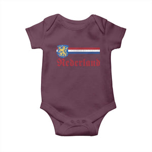 Nederland Holland Emblem Lion Vintage Dutch Flag Baby Onesie
