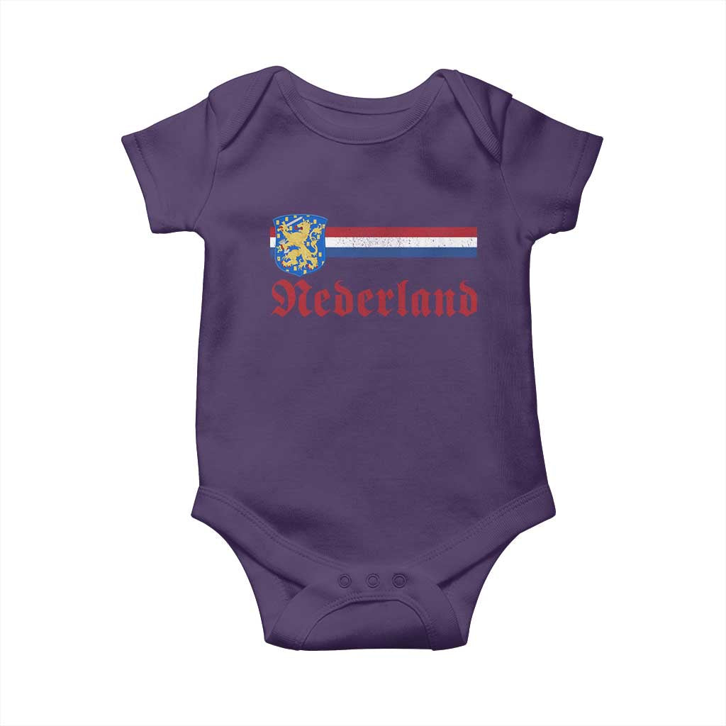 Nederland Holland Emblem Lion Vintage Dutch Flag Baby Onesie