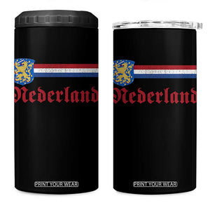 Nederland Holland Emblem Lion Vintage Dutch Flag 4 in 1 Can Cooler Tumbler