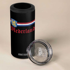 Nederland Holland Emblem Lion Vintage Dutch Flag 4 in 1 Can Cooler Tumbler