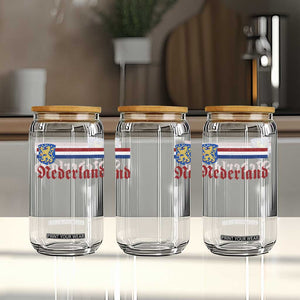 Nederland Holland Emblem Lion Vintage Dutch Flag Glass Can