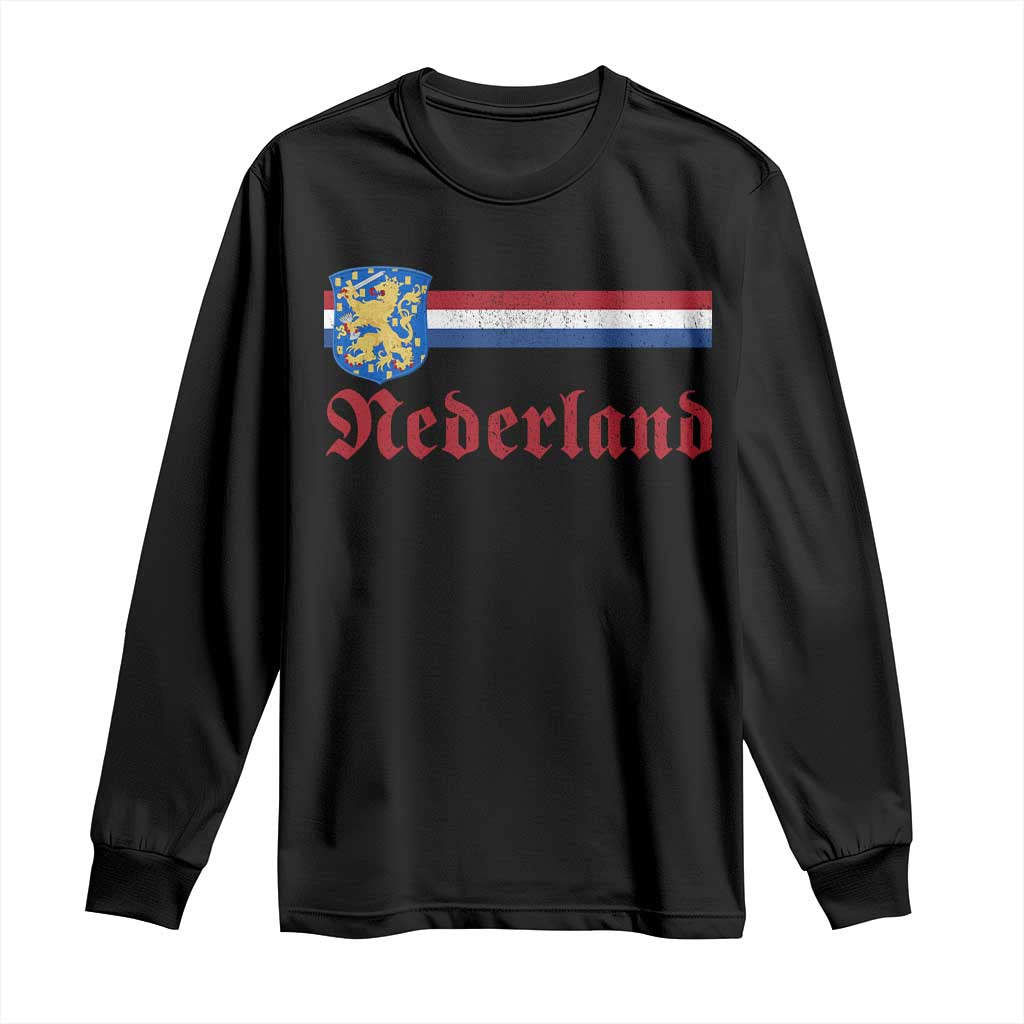 Nederland Holland Emblem Lion Vintage Dutch Flag Long Sleeve Shirt