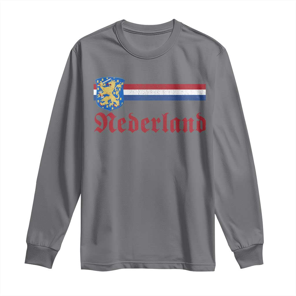 Nederland Holland Emblem Lion Vintage Dutch Flag Long Sleeve Shirt