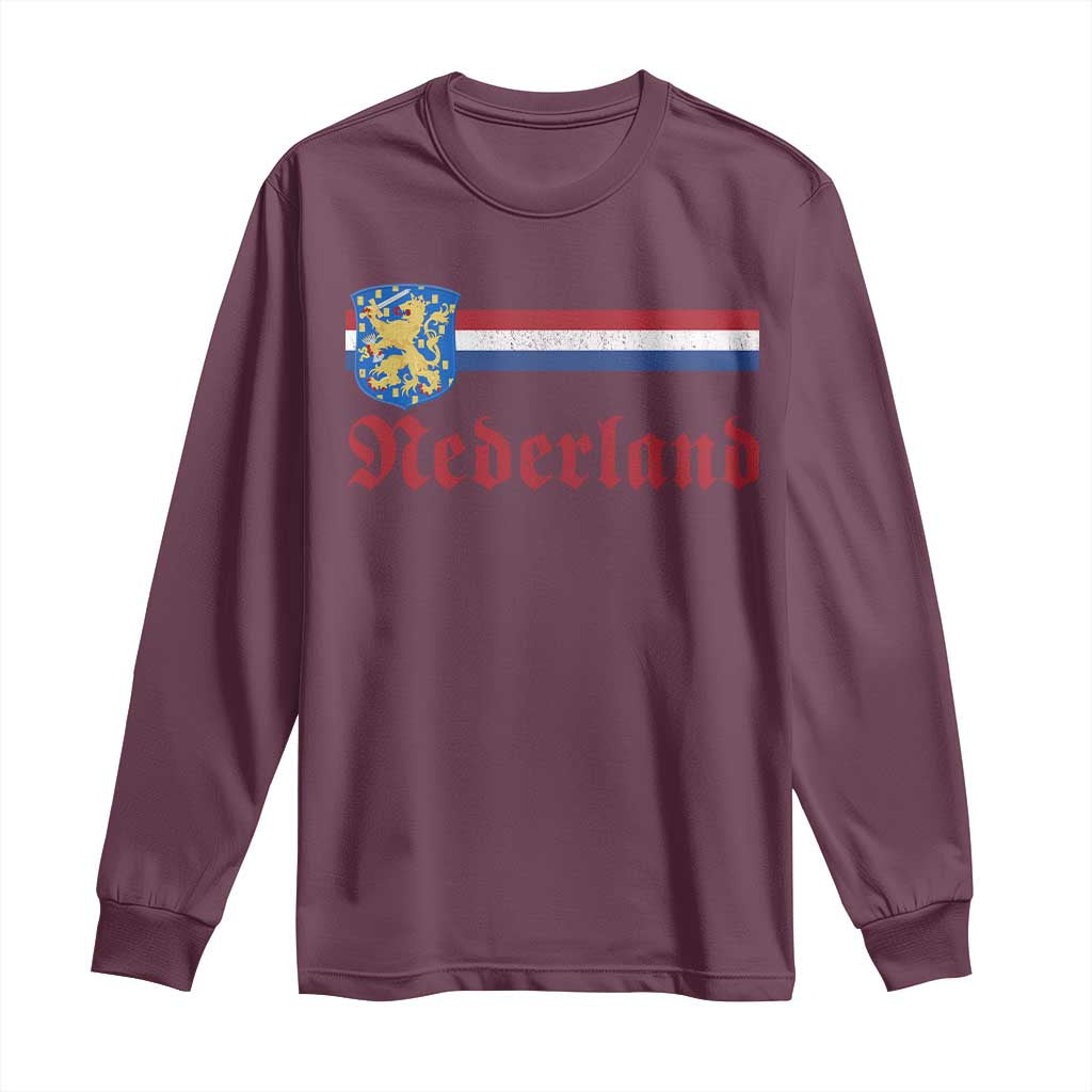 Nederland Holland Emblem Lion Vintage Dutch Flag Long Sleeve Shirt