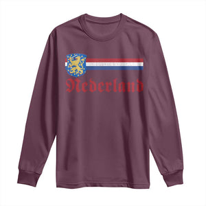 Nederland Holland Emblem Lion Vintage Dutch Flag Long Sleeve Shirt