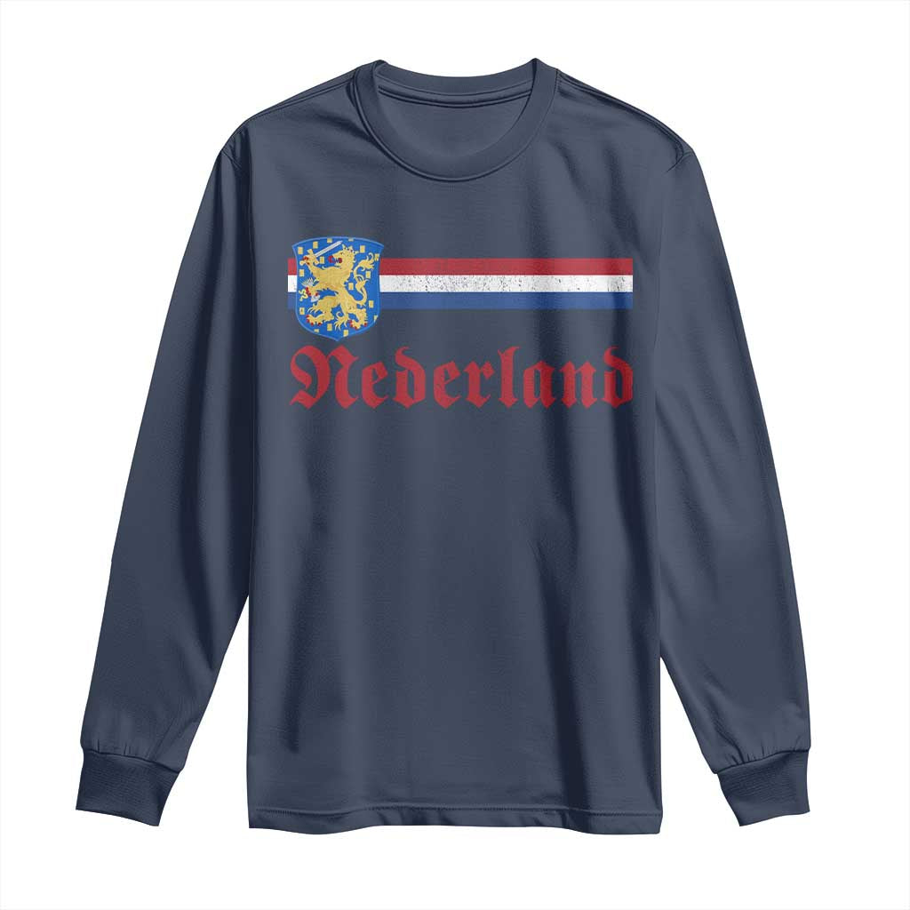Nederland Holland Emblem Lion Vintage Dutch Flag Long Sleeve Shirt