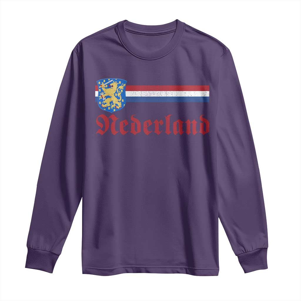 Nederland Holland Emblem Lion Vintage Dutch Flag Long Sleeve Shirt