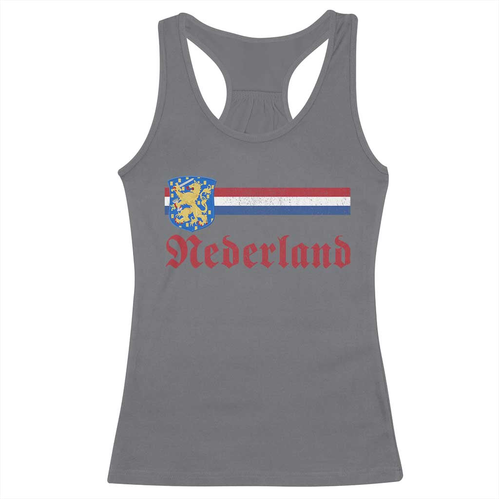 Nederland Holland Emblem Lion Vintage Dutch Flag Racerback Tank Top