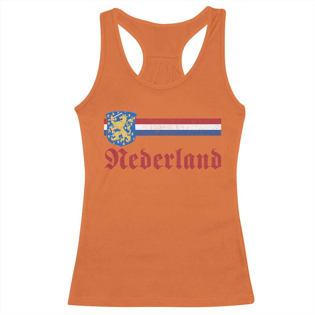 Nederland Holland Emblem Lion Vintage Dutch Flag Racerback Tank Top