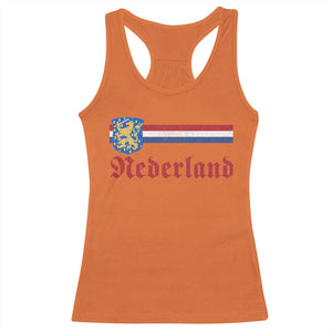 Nederland Holland Emblem Lion Vintage Dutch Flag Racerback Tank Top
