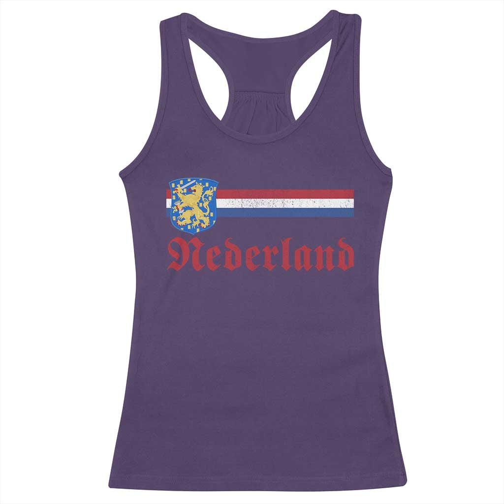 Nederland Holland Emblem Lion Vintage Dutch Flag Racerback Tank Top