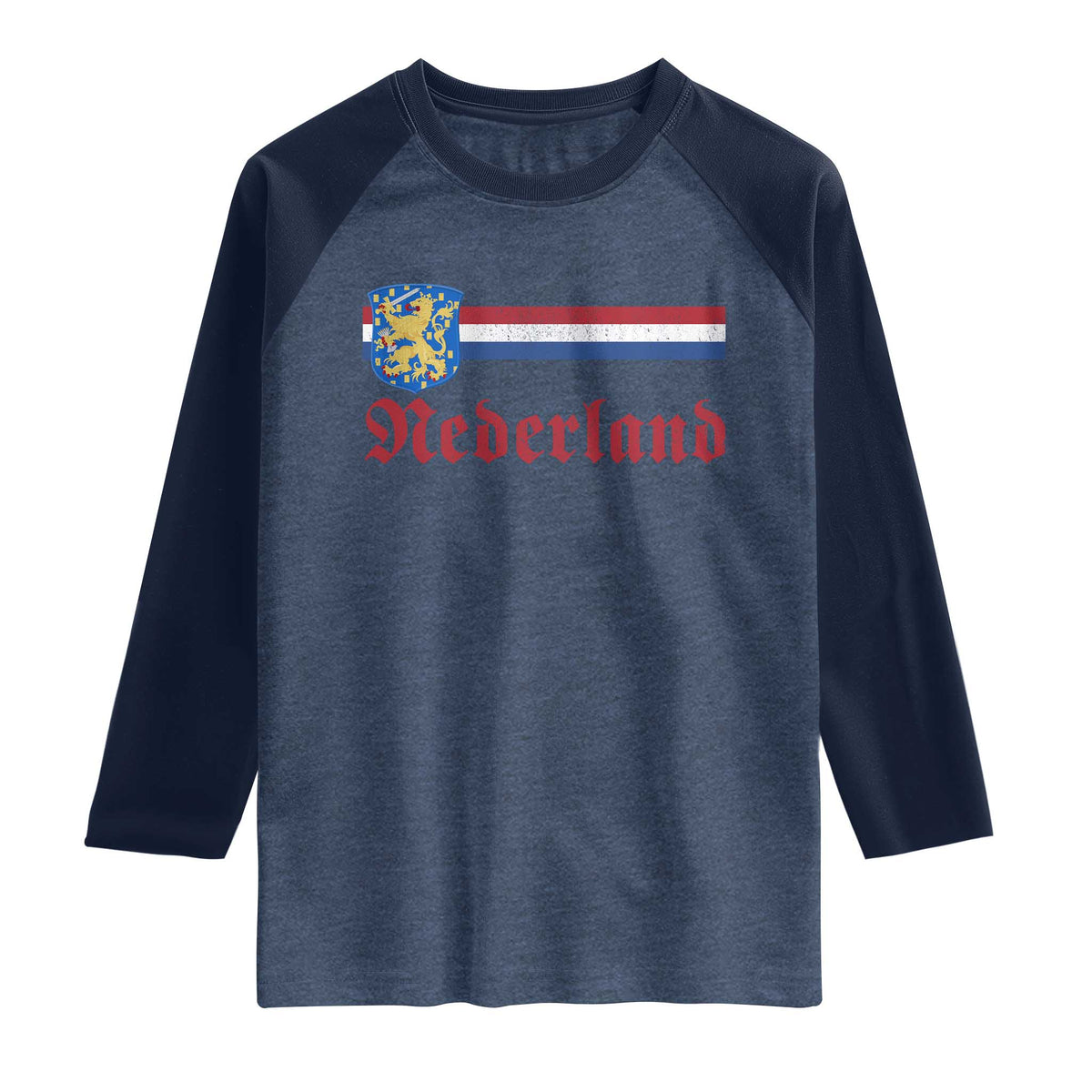 Nederland Holland Emblem Lion Vintage Dutch Flag Raglan Shirt