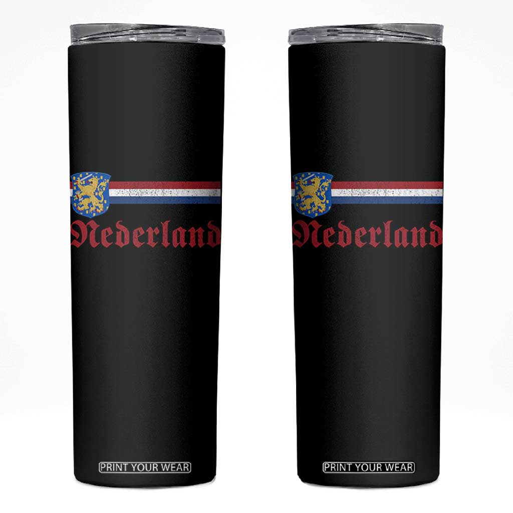 Nederland Holland Emblem Lion Vintage Dutch Flag Skinny Tumbler