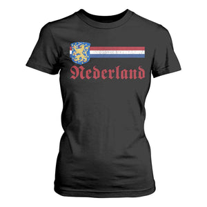 Nederland Holland Emblem Lion Vintage Dutch Flag T Shirt For Women