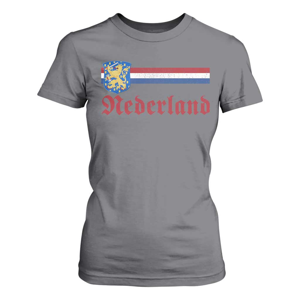 Nederland Holland Emblem Lion Vintage Dutch Flag T Shirt For Women