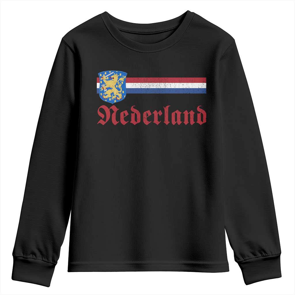 Nederland Holland Emblem Lion Vintage Dutch Flag Youth Sweatshirt
