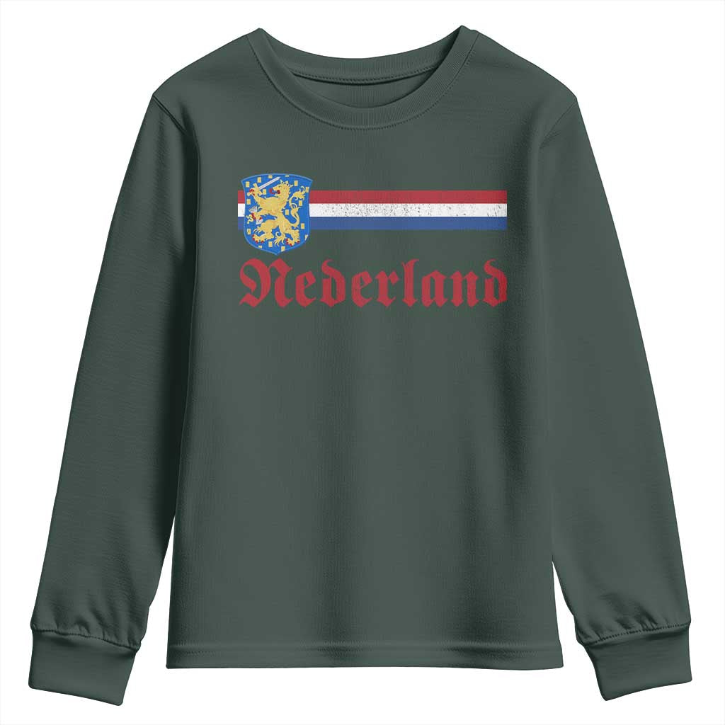 Nederland Holland Emblem Lion Vintage Dutch Flag Youth Sweatshirt