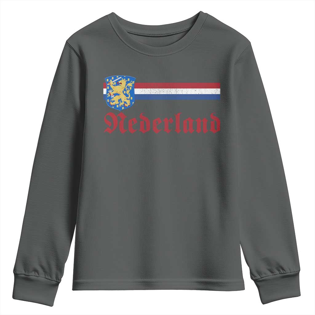 Nederland Holland Emblem Lion Vintage Dutch Flag Youth Sweatshirt