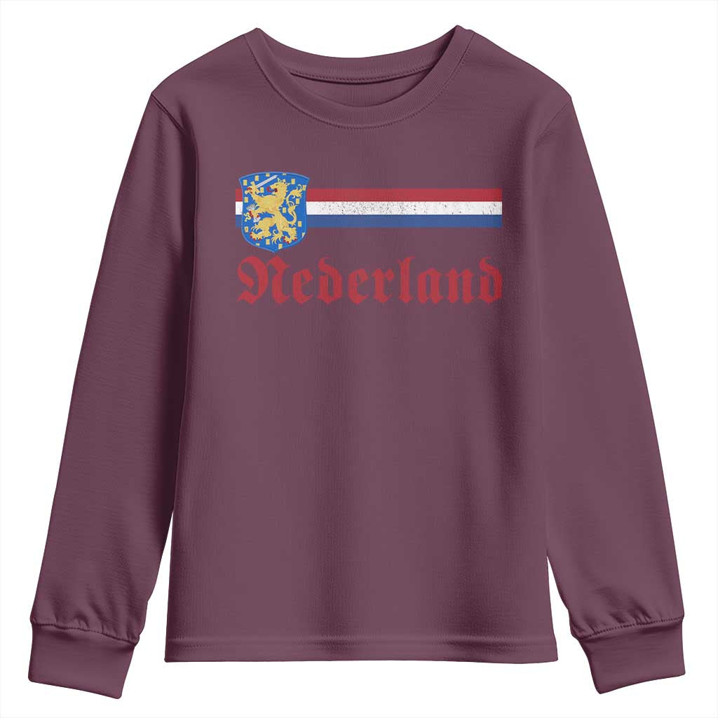 Nederland Holland Emblem Lion Vintage Dutch Flag Youth Sweatshirt