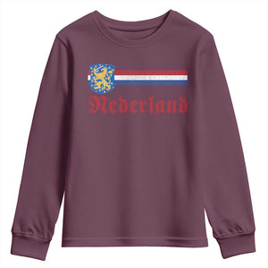 Nederland Holland Emblem Lion Vintage Dutch Flag Youth Sweatshirt