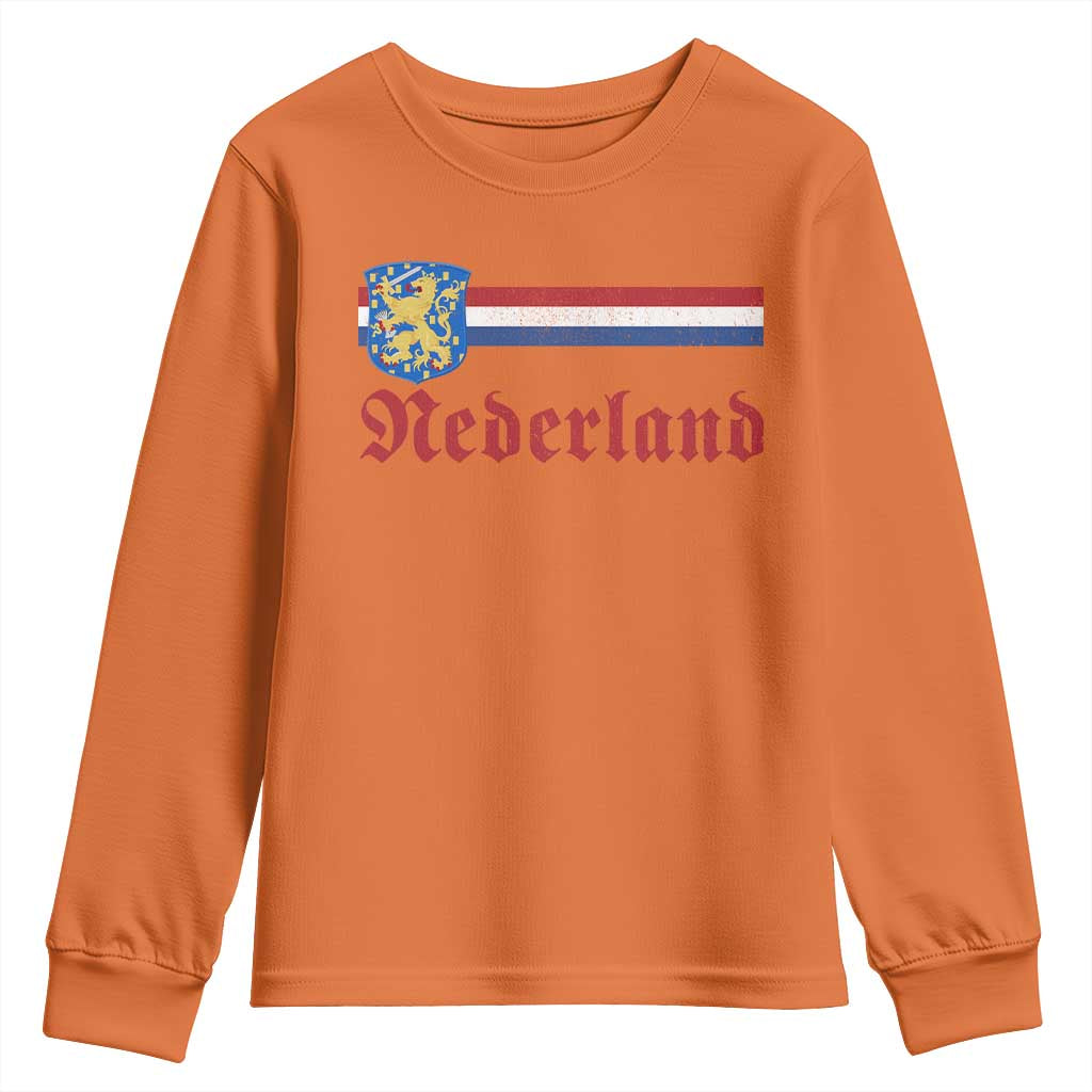 Nederland Holland Emblem Lion Vintage Dutch Flag Youth Sweatshirt