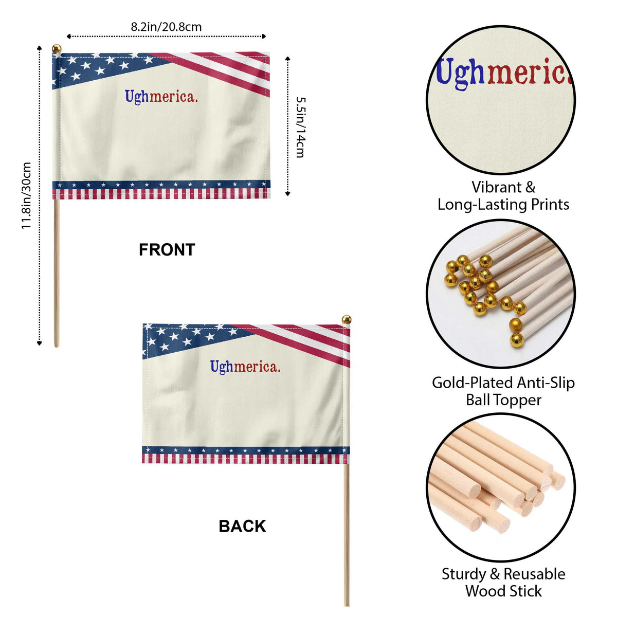 Ughmerica Liberal 4th of July Political Independence Day Patriotic Handheld Flag