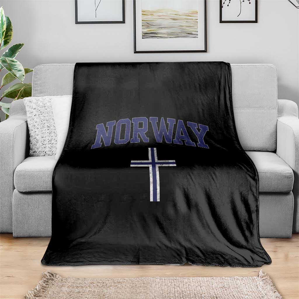 Norway Vintage Soccer Design The Nordic Cross Flag Throw Blanket TS11 Print Your Wear