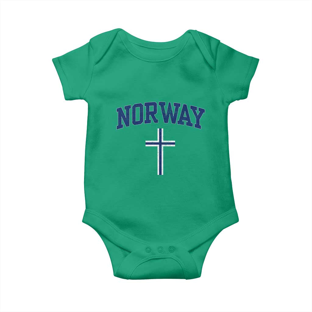Norway Vintage Soccer Design The Nordic Cross Flag Baby Onesie