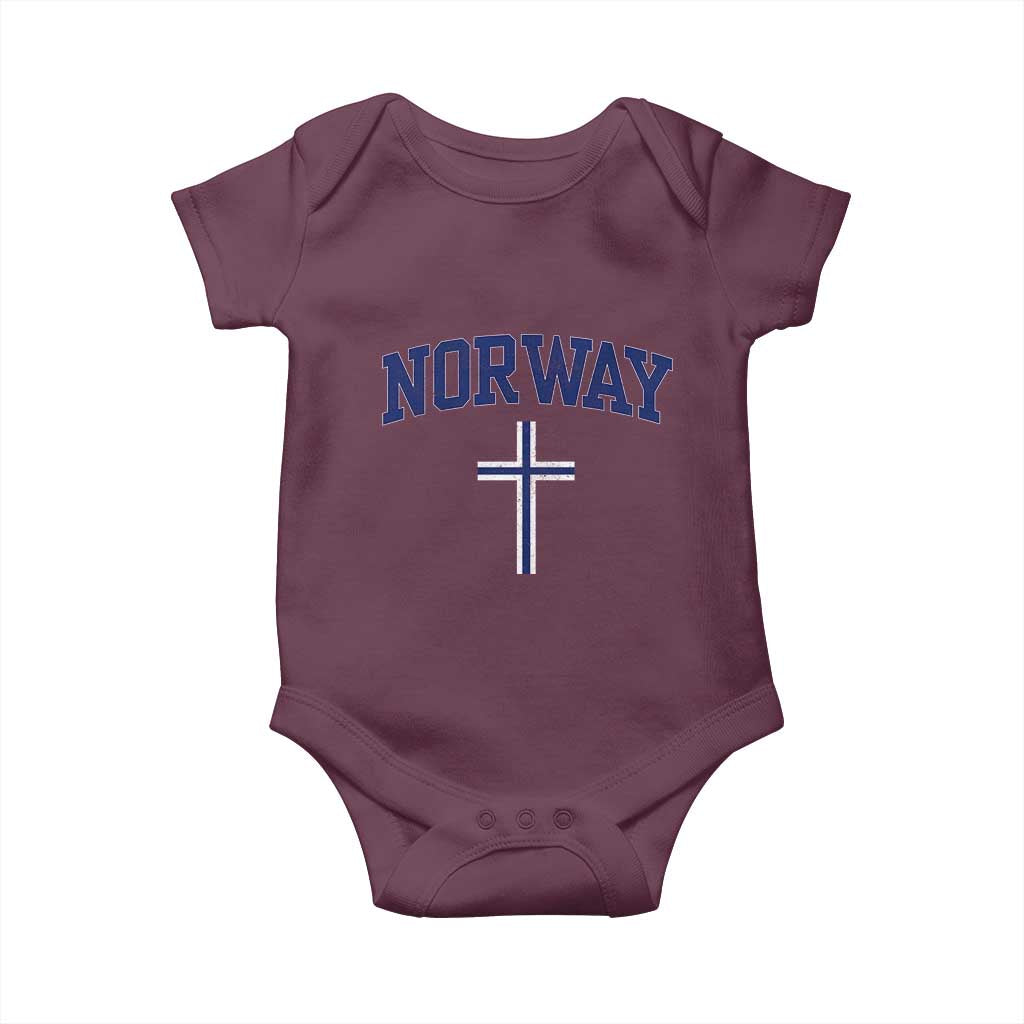 Norway Vintage Soccer Design The Nordic Cross Flag Baby Onesie