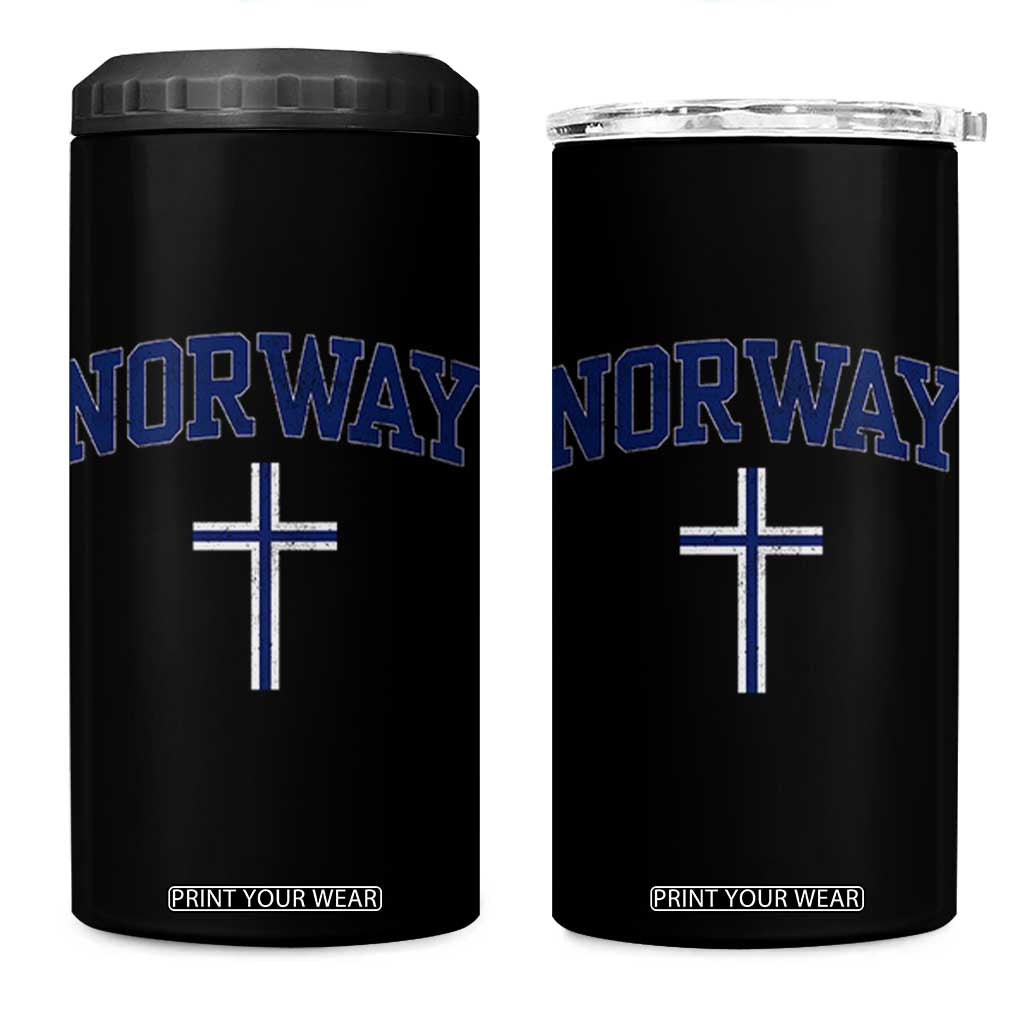 Norway Vintage Soccer Design The Nordic Cross Flag 4 in 1 Can Cooler Tumbler TS11 One Size: 16 oz Black Print Your Wear