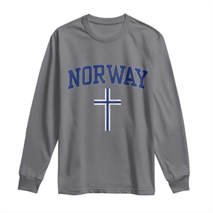Norway Vintage Soccer Design The Nordic Cross Flag Long Sleeve Shirt
