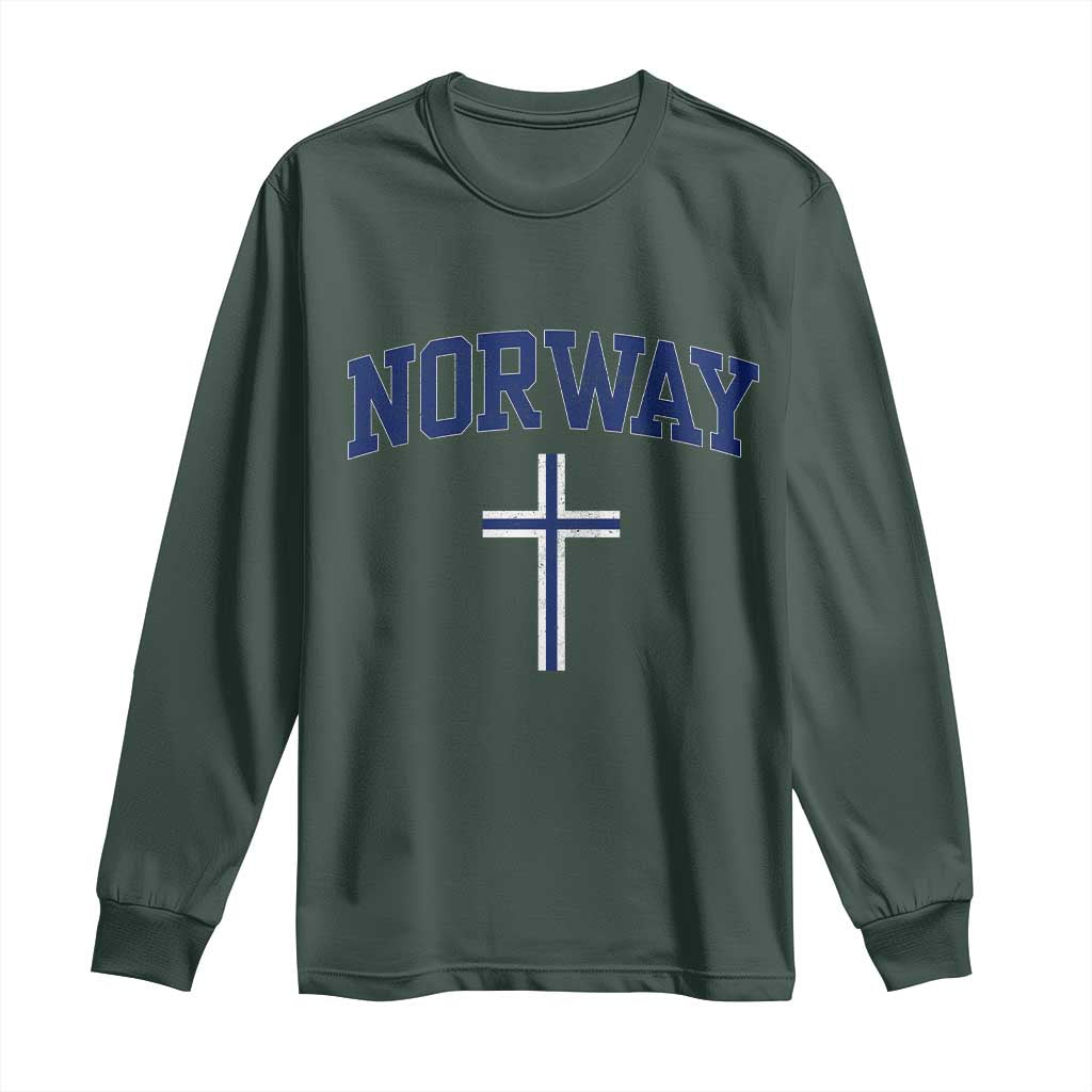 Norway Vintage Soccer Design The Nordic Cross Flag Long Sleeve Shirt