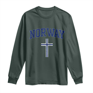 Norway Vintage Soccer Design The Nordic Cross Flag Long Sleeve Shirt
