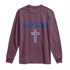 Norway Vintage Soccer Design The Nordic Cross Flag Long Sleeve Shirt
