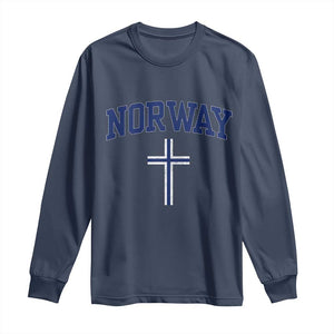 Norway Vintage Soccer Design The Nordic Cross Flag Long Sleeve Shirt