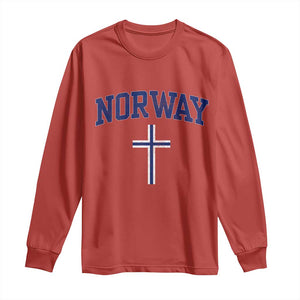 Norway Vintage Soccer Design The Nordic Cross Flag Long Sleeve Shirt