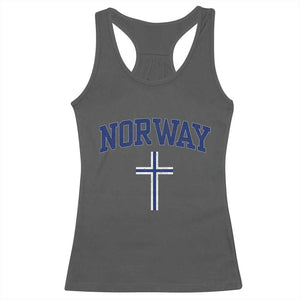 Norway Vintage Soccer Design The Nordic Cross Flag Racerback Tank Top