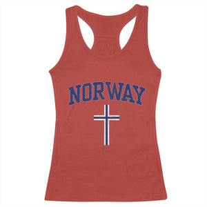 Norway Vintage Soccer Design The Nordic Cross Flag Racerback Tank Top