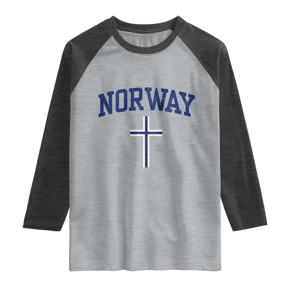 Norway Vintage Soccer Design The Nordic Cross Flag Raglan Shirt