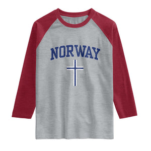Norway Vintage Soccer Design The Nordic Cross Flag Raglan Shirt