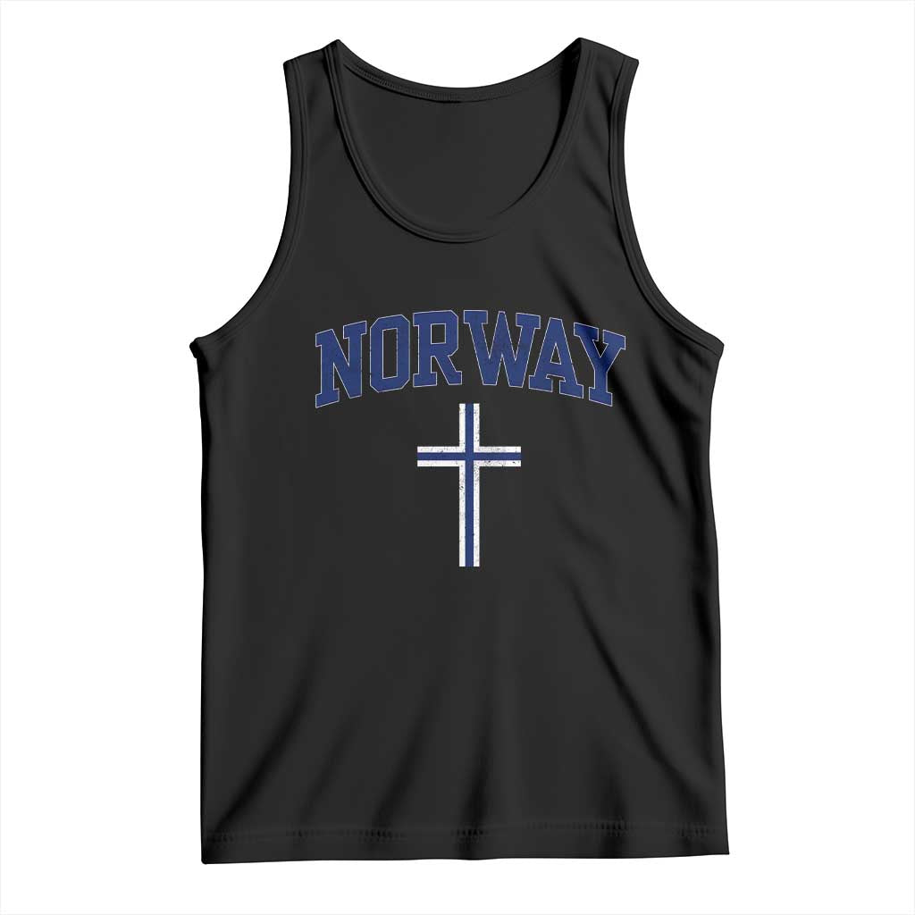Norway Vintage Soccer Design The Nordic Cross Flag Tank Top