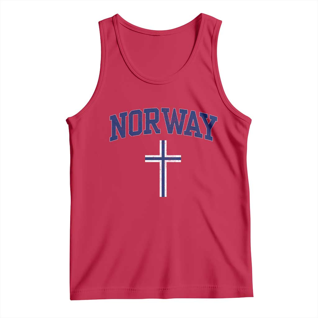 Norway Vintage Soccer Design The Nordic Cross Flag Tank Top